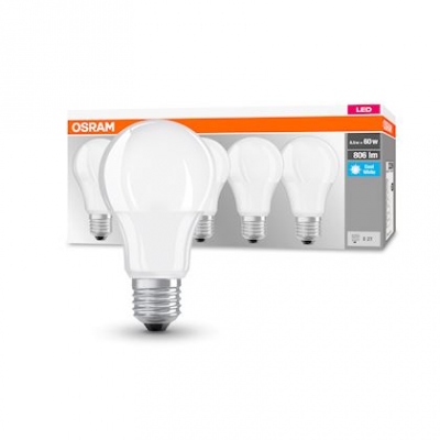 Ampoule  LED - Osram Parathom - E27 - 8.5W - 4000K - 806 Lm - CLA60 - Dpolie - Lot de 5 - Osram 152632
